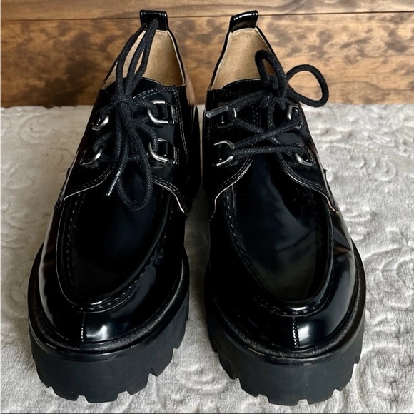 Sam Edelman Monna Sz 8 Black Lug Sole Loafers Y2K Platform Emo EUC H8502S1001 - Picture 9 of 13